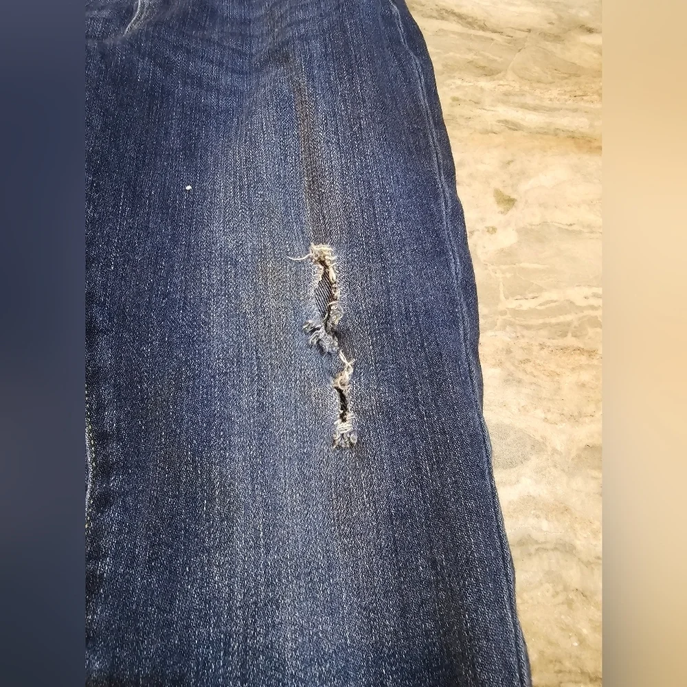True Craft Kids High Rise Skinny Jeans Distressed Blue Denim Size 12